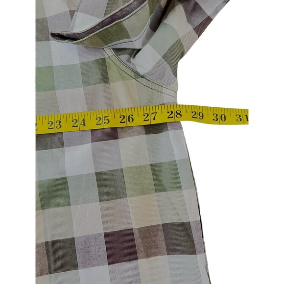 Akademiks Mens Short Sleeve Shirt Size 5XL Green Checked Button Pockets Collar - Picture 6 of 8